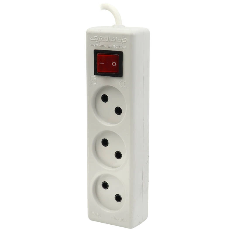 پریز 3 خانه بدون ارت با کلید فرحان الکتریک